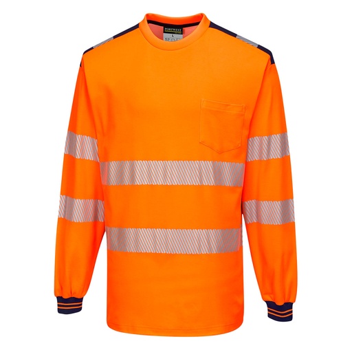 PW3 T-Shirt Haute Visibilité ML - Orange/Marine