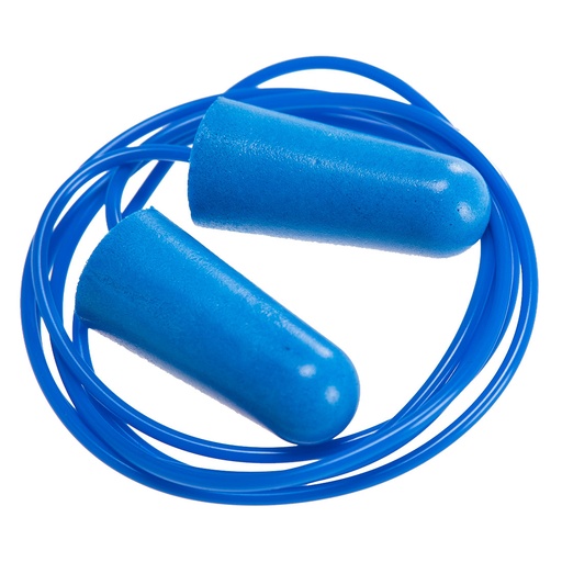 [EP30BLU] Bouchon détectable en mousse de PU avec cordon (200 paires) - Bleu (200 pièces)