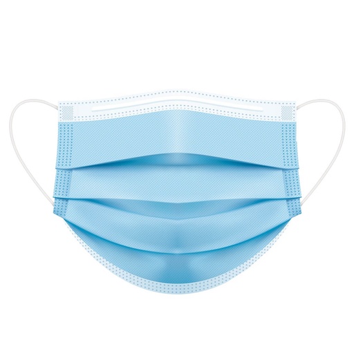 [P030BLU] P030 - Masque Médical de Type IIR (Emballé individuellement) - Bleu (50 pièces)