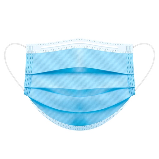 [P031BLU] P031 - Masque Médical de Type IIR (Emballé individuellement) - Bleu (50 pièces)