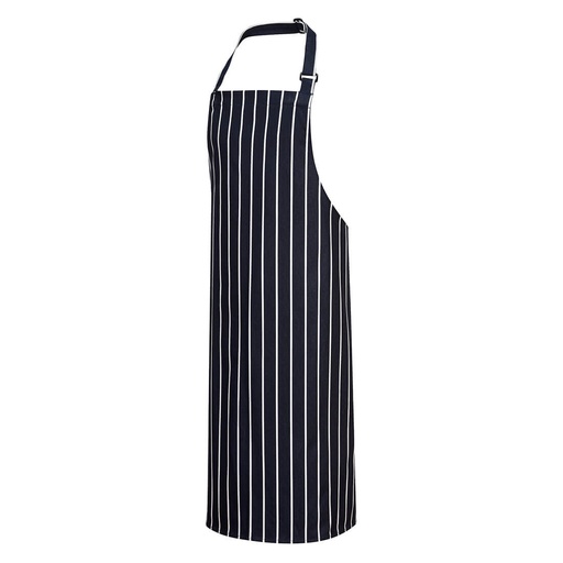 [S839NWR] Tablier à bavette Butcher - Marine/Blanc