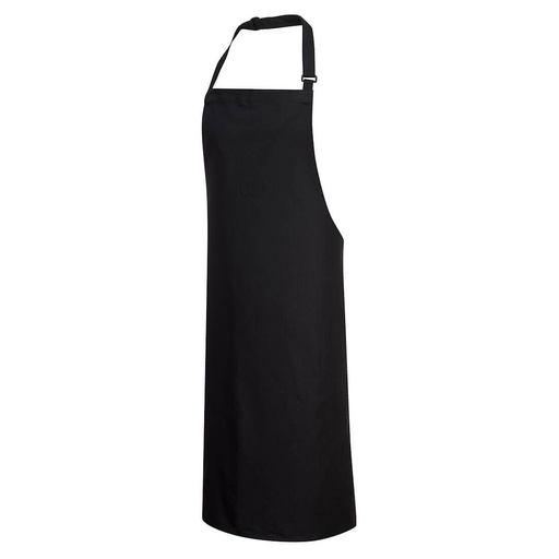 [S840BKR] Tablier à bavette Coton - Noir
