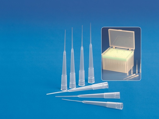Cône tips fine pour chargement de gel 0,1-200 µL