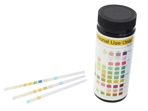 [24076] Bandelettes visuelles Urinalysis 10 paramètres, bandelettes professionnelles - boite de 100 pièces