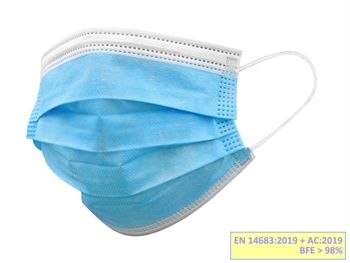 GISAFE MASQUE CHIRURGICAL FILTRANT 98% 3 ÉPAISSEURS type IIR avec élastiques - pédiatrique - flowpack - boîte de 10