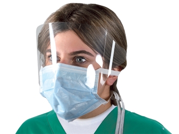 [25637] MASQUE CHIRURGICAL MASKOP - avec visière enveloppante - avec lanières - boîte de 50