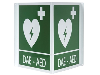 [35327] PANNEAU DOUBLE DAE-AED EN ALUMINIUM 34x36 cm pour défibrillateurs