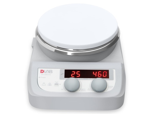 [211000001] Agitateur magnétique à double affichage LED avec chauffage, plaque en acier inoxydable à revêtement céramique, température de chauffage jusqu'à 280°C