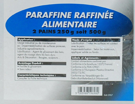 [999000218] Paraffine alimentaire - pain 2x250 g