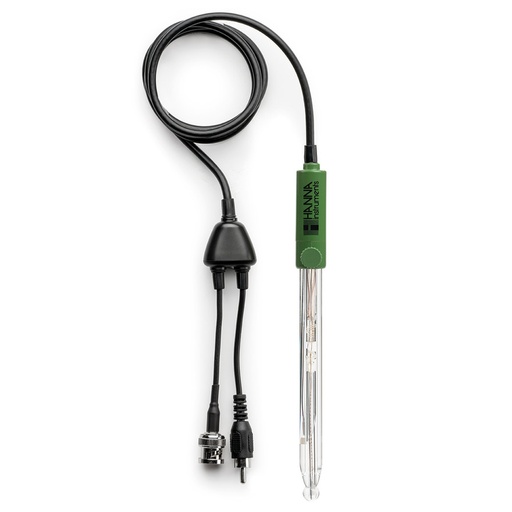 [144HI1131Y] Électrode pH combinée, corps en verre, à remplissage, connecteur BNC + RCA, câble 1 m