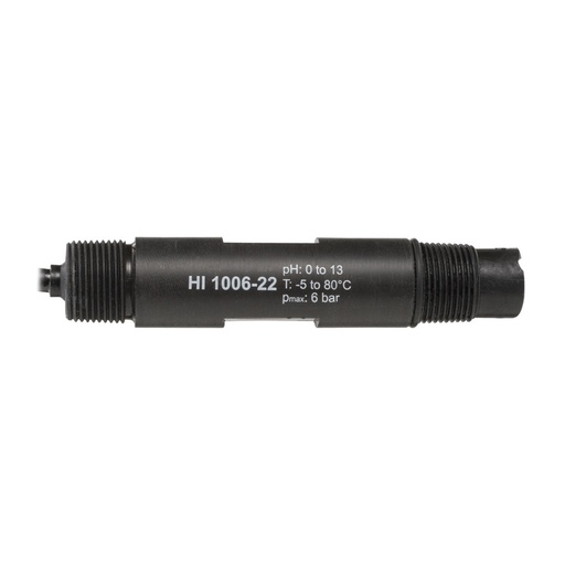 [144HI1006-2210] Électrode pH industrielle, capteur de température intégré, haute pression, BNC+Pt 101, câble 10 m