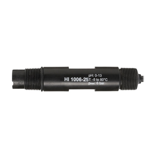 [144HI1006-2505] Électrode pH industrielle, usage général, entrée diff., filetage ¾”, conn. direct, Pt1000, câble 5 m
