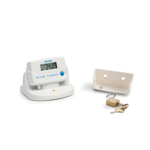 [144HI144-10] Enregistreur de température avec fixation murale et cadenas, station d'accueil USB, logiciel