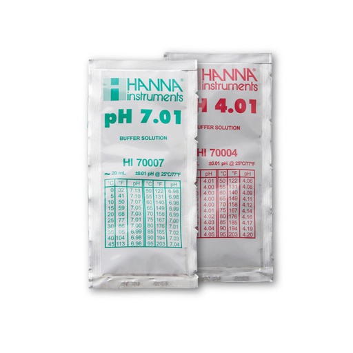 [144HI77400P] Kit d'étalonnage pH 4,01 et pH 7,01, 5 x 20 mL de chaque