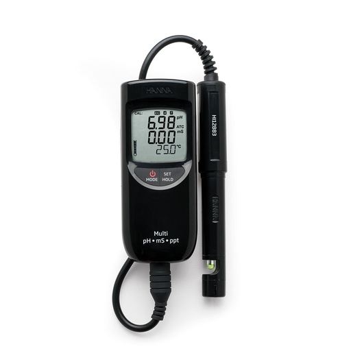 [144HI991301] pH-/EC-/TDS-/°C-mètre professionnel, compact, étanche, 20 mS, 10 g/L
