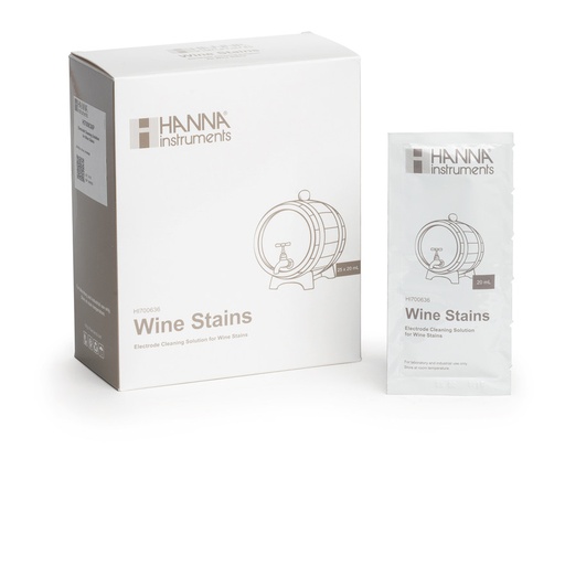 [144HI700636P] Solution de nettoyage pour électrodes, taches de vin, 25 sachets de 20 mL