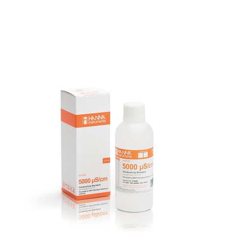 [144HI7039M] Solution d'étalonnage de conductivité à 5,00 mS/cm, bouteille 250 mL
