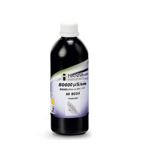 [144HI8034L] Solution d'étalonnage de conductivité à 80,00 mS/cm, bouteille FDA 500 mL