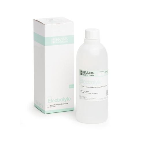 [144HI7082L] Solution électrolyte 3,5 M KCl pour électrodes à double jonction, flacon 500 mL