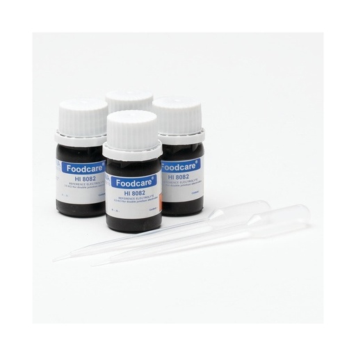 [144HI8082] Solution électrolyte 3,5 M KCl pour électrodes à double jonction, flacon FDA (4 x 30 mL)