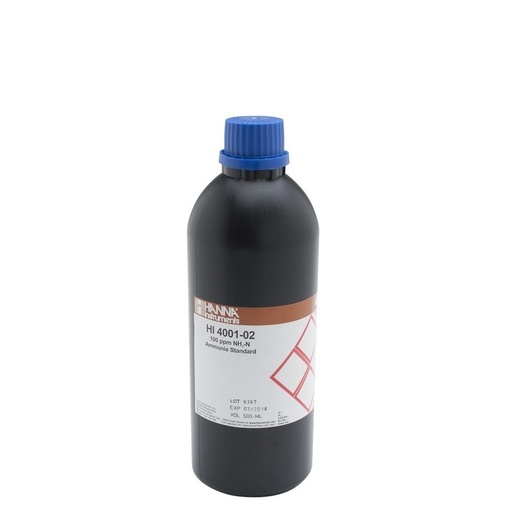 [144HI4001-02] Solution étalon 100 mg/L ammoniaque (N), 500 mL