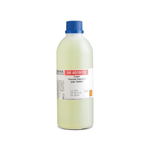 [144HI4010-12] Solution étalon 2 mg/L fluorures au TISAB II, 500 mL