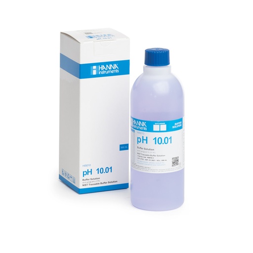 [144HI5010-V] Solution tampon colorée pH 10,01, ±0,01 pH, certificat d'analyse, bouteille 500 mL