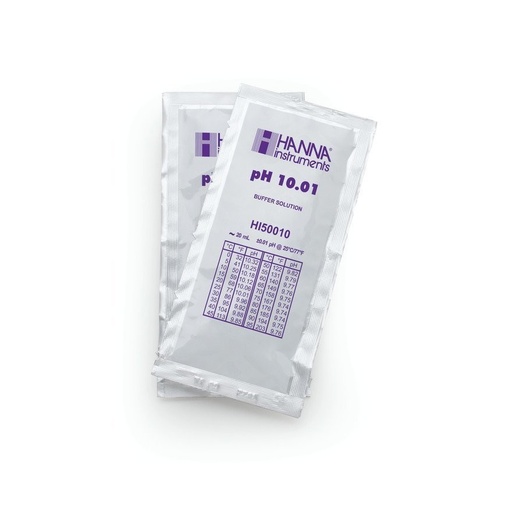 [144HI50010-02] Solution tampon pH 10,01, ±0,01 pH, certificat d'analyse, 25 sachets de 20 mL
