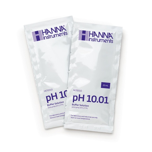 [144HI70010C] Solution tampon pH 10,01, certificat d'analyse, 25 sachets de 20 mL