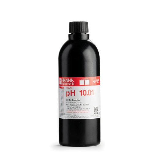 [144HI8010L/C] Solution tampon pH 10,01, certificat d'analyse, bouteille FDA 500 mL