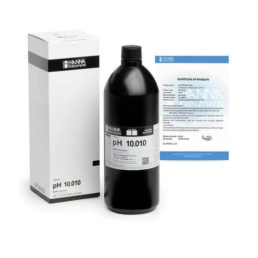 [144HI6010-01] Solution tampon pH 10,010, ±0,002 pH, certificat d'analyse, bouteille 1 L
