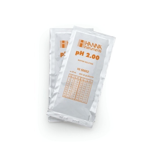 [144HI50002-02] Solution tampon pH 2,00, ±0,01 pH, certificat d'analyse, 25 sachets de 20 mL