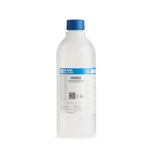 [144HI5002-01] Solution tampon pH 2,00, ±0,01 pH, certificat d'analyse, bouteille 1 L