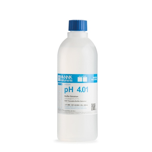 [144HI5004-01] Solution tampon pH 4,01, ±0,01 pH, certificat d'analyse, bouteille 1 L