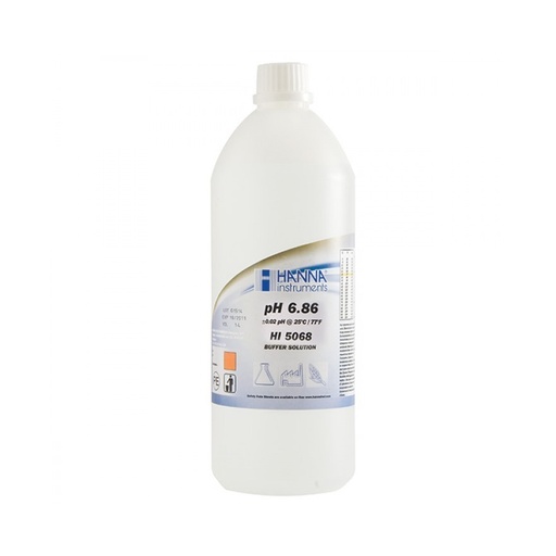 [144HI5068] Solution tampon pH 6,86, ±0,01 pH, certificat d'analyse, bouteille 500 mL