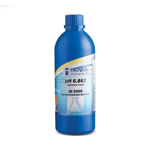 [144HI6068] Solution tampon pH 6,862, ±0,002 pH, certificat d'analyse, bouteille 500 mL
