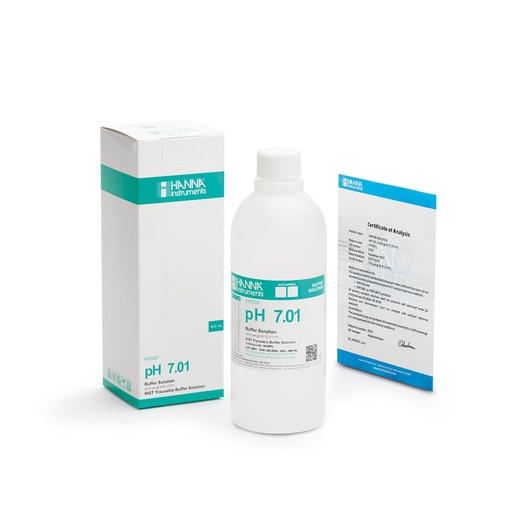 [144HI7007L/C] Solution tampon pH 7,01, certificat d'analyse, bouteille 500 mL
