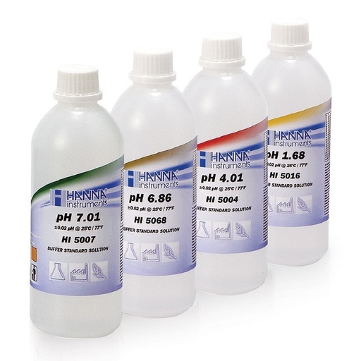 [144HI5074] Solution tampon pH 7,41, ±0,01 pH, certificat d'analyse, bouteille 500 mL