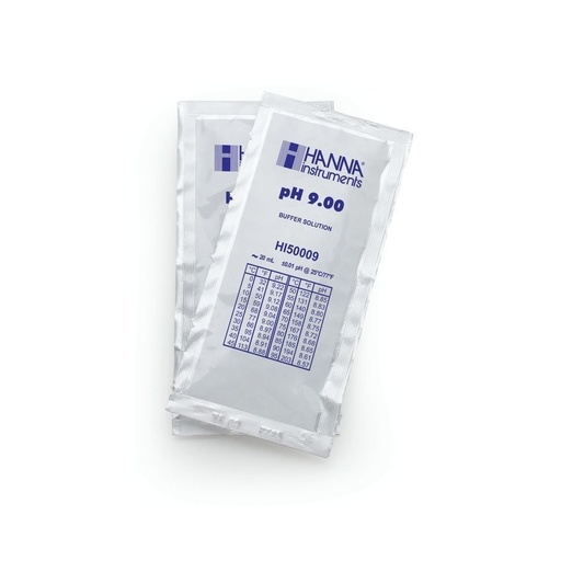 [144HI50009-02] Solution tampon pH 9,00, ±0,01 pH, certificat d'analyse, 25 sachets de 20 mL