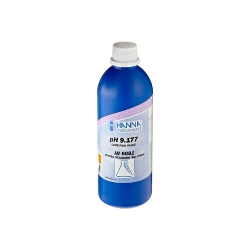 [144HI6091] Solution tampon pH 9,177, ±0,002 pH, certificat d'analyse, bouteille 500 mL