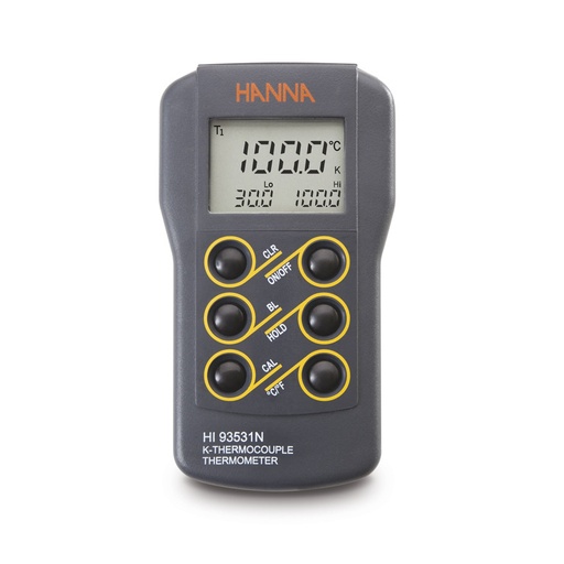 [144HI93531N] Thermomètre compact étanche à thermocouple type K °C/°F, min/max, HOLD, étalonnage à 0 °C, coffret