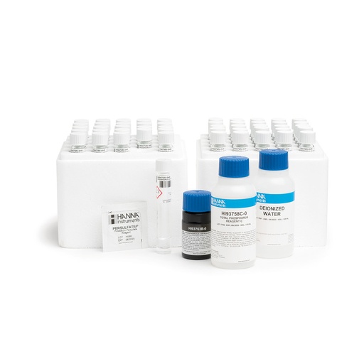 [144HI94763B-50] Tubes phosphore total, 0,00 à 32,6 mg/L, code barre, 50 tests