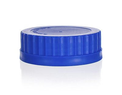[135003857] Bouchon et bague PP bleu pour flacon ISO GL80, Simax