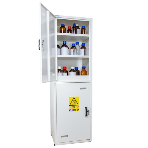 [208000219] Armoire de sécurité multirisques haute 2 portes - 2 compartiments dont 1 avec équipements PVC