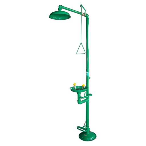 [208000487] Combiné douche laveur d'yeux sur pied pour usage intérieur, avec pédale