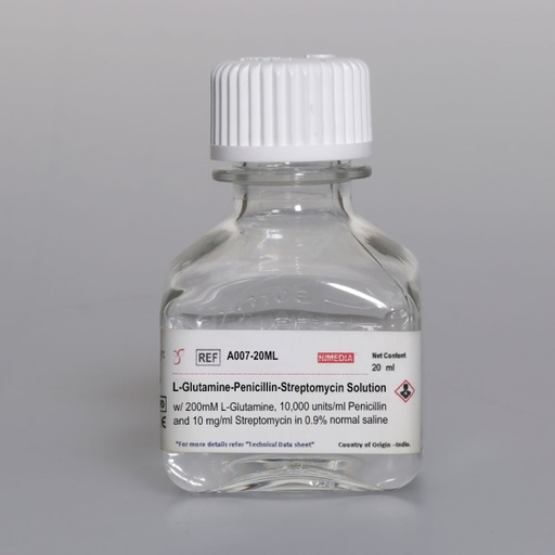 L-Glutamine-Penicillin-Streptomycin Solution with 200mm L-Glutamine, 10,000 units/ml Penicillin and 10 mg/ml Streptomycin in 0.9% normal saline