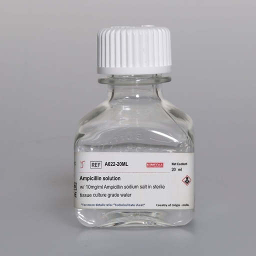 [A022-20ML] Ampicillin solution with 10mg/ml Ampicillin sodium salt in sterile tissue culture grade water 