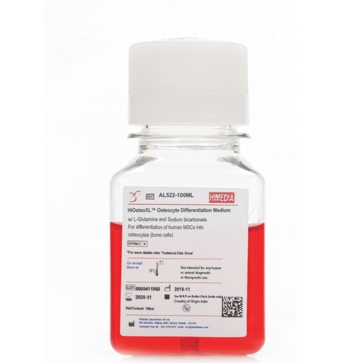 [AL522-100ML] HiOsteoXL™ Osteocyte Differentiation Medium with L-Glutamine and Sodium bicarbonate 